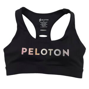 Peloton Sports Bra Womens XS Black Racerback Padded Pilates Running Gym Yoga